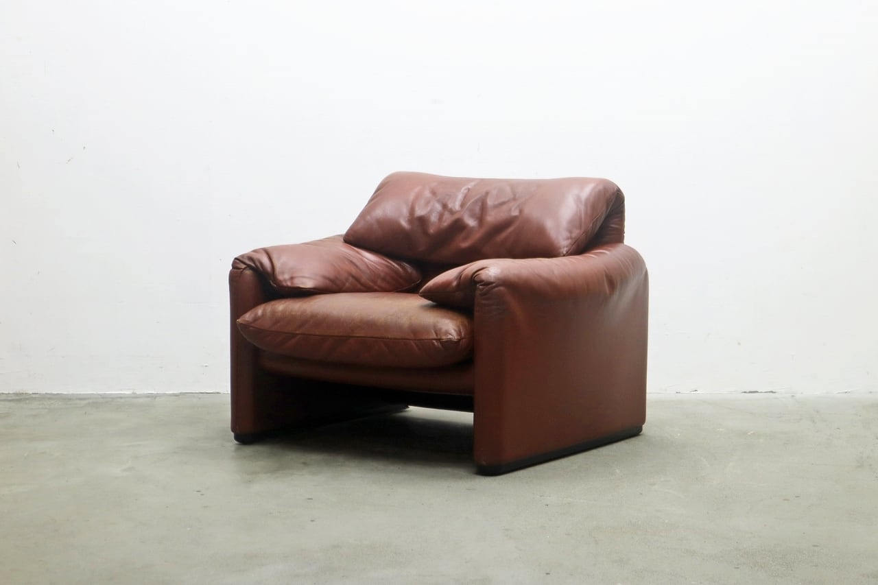 Cassina カッシーナ 675 MARALUNGA マラルンガ 本革 1Pソファ ヴィコ