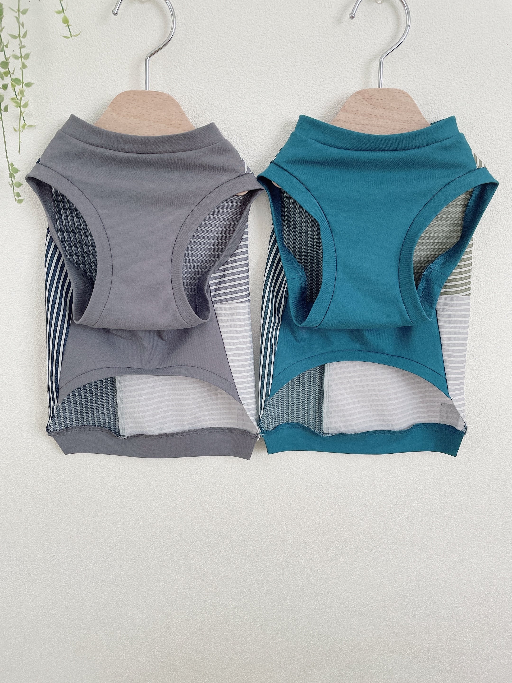 ストライプブロックCOOLタンクトップ 〈TURQUOISE BLUE〉 | n9un