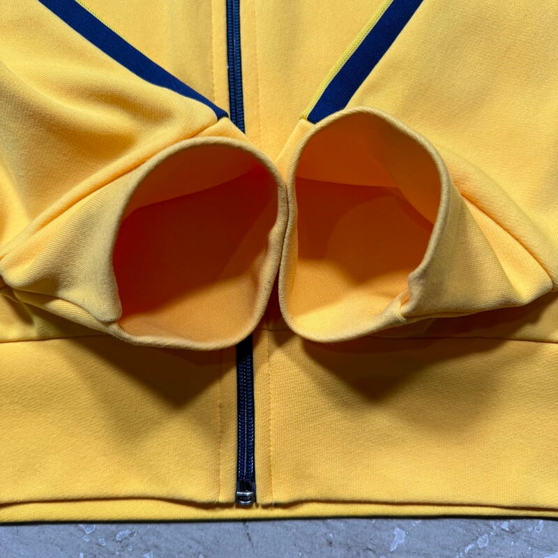 70's~80's adidas トラックトップジャージ イエロー×ネイビー 好配色