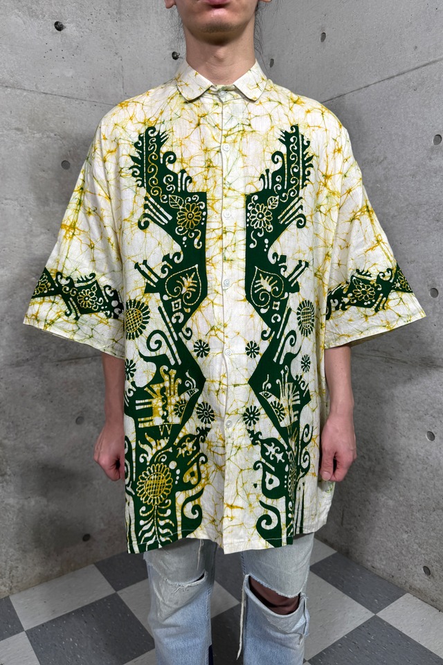 vintage short sleeve batik shirt