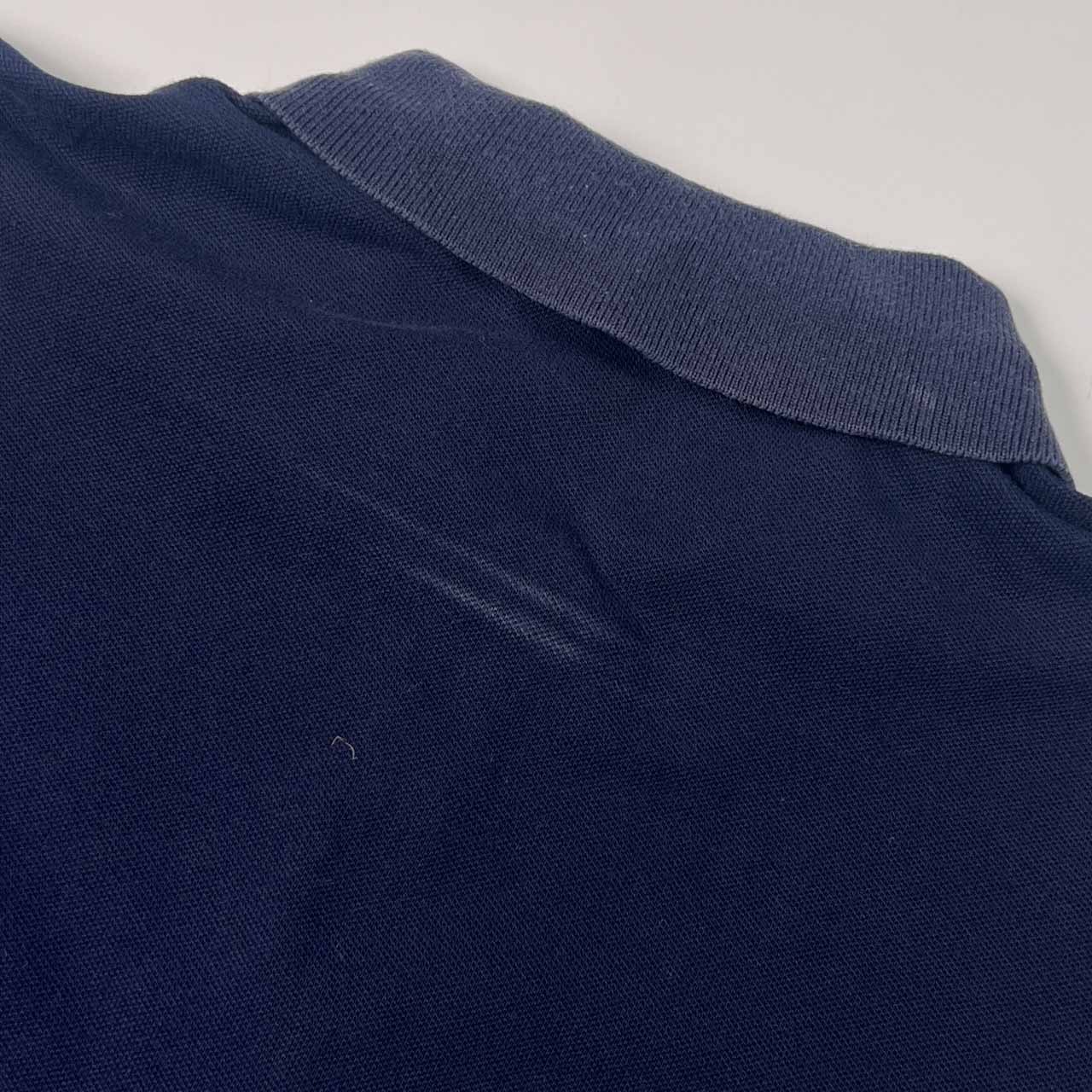 LACOSTE SPORT ラコステ スポーツ トリコロール ワニ 鹿の子 半袖 ポロシャツ 38/ネイビー レディース