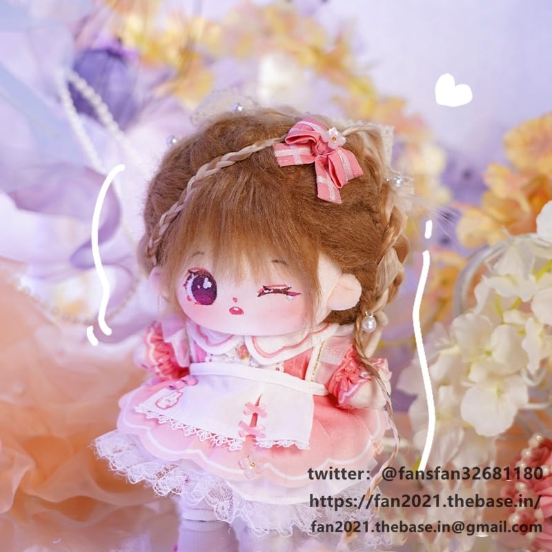 20cm ぬいぐるみ用ウィッグ コーンカールピースヘアローフェイクヘア
