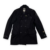 G-STAR RAW ジースター ロウ ピーコート風 ミリタリー デザイン ウール ダブル ジャケット コート サイズ XL /ブラック/メンズ