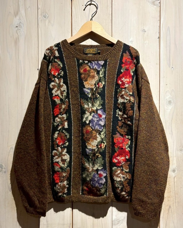 【a.k.a.C.a.k.a vintage】90's “Eddie Bauer” Flower Design Vintage Knit