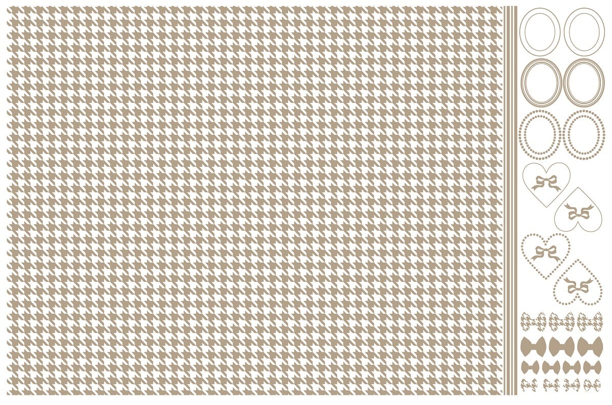 千鳥格子 ライトベージュ | 転写紙SHOP マコトクチュール
