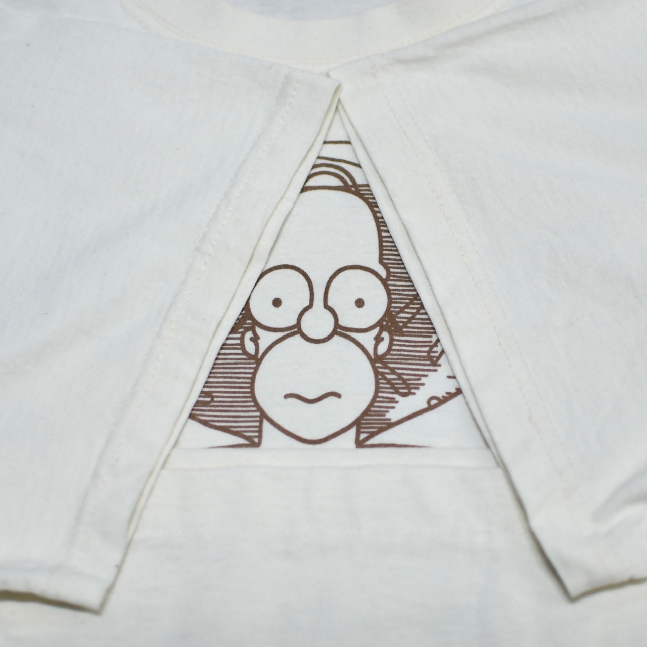 custom short length Simpsons Vitruvian Man print tee
