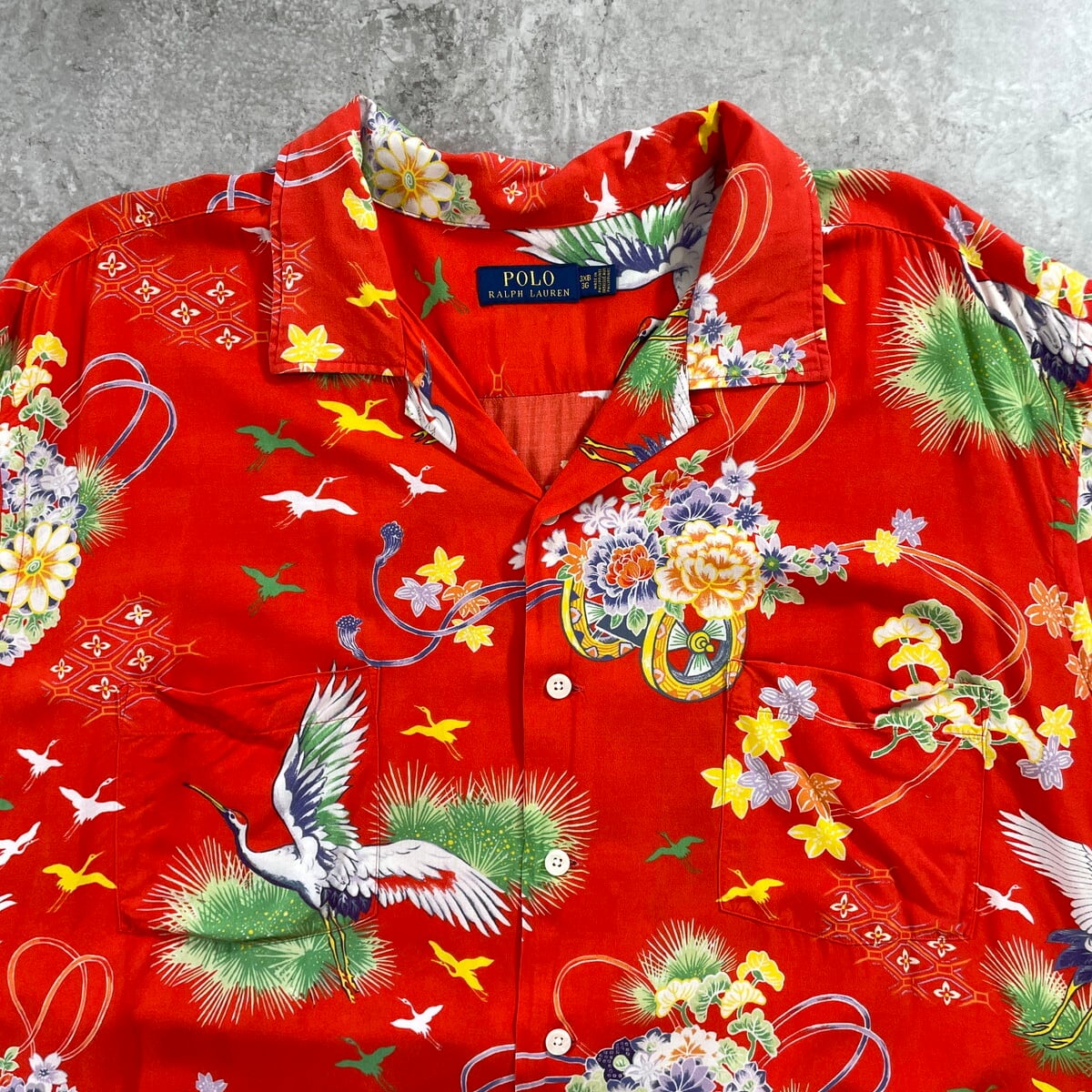 POLO RALPH LAUREN ポロラルフローレン オープンカラー 開襟 和柄