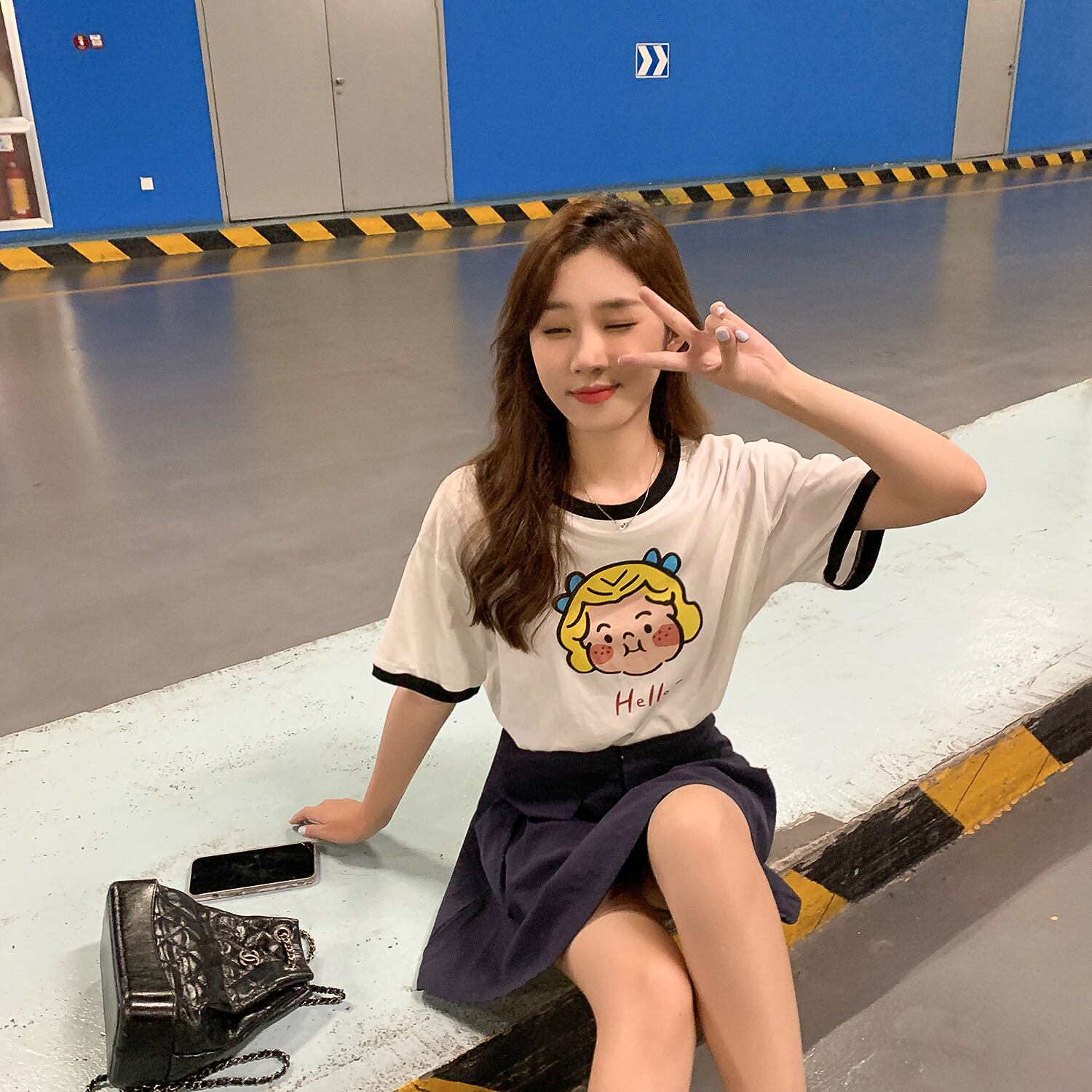 サマーショートTシャツ スカート ハイウェストウェストトップス 夏物 6Du_Shop_Women60563100522