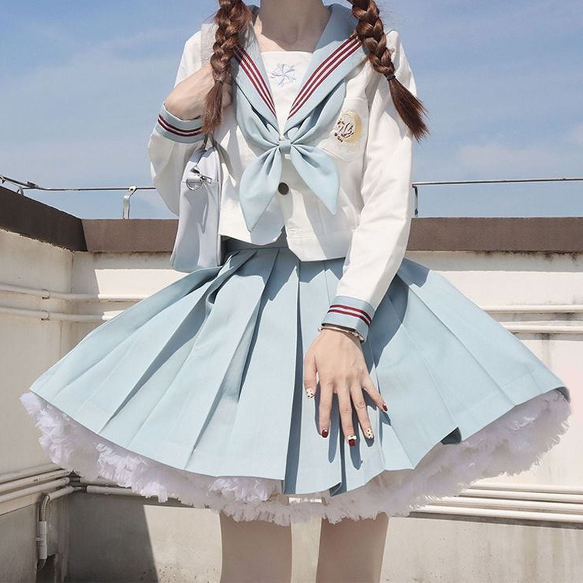 ブルーxホワイトセーラー服セットアップ | Maiden