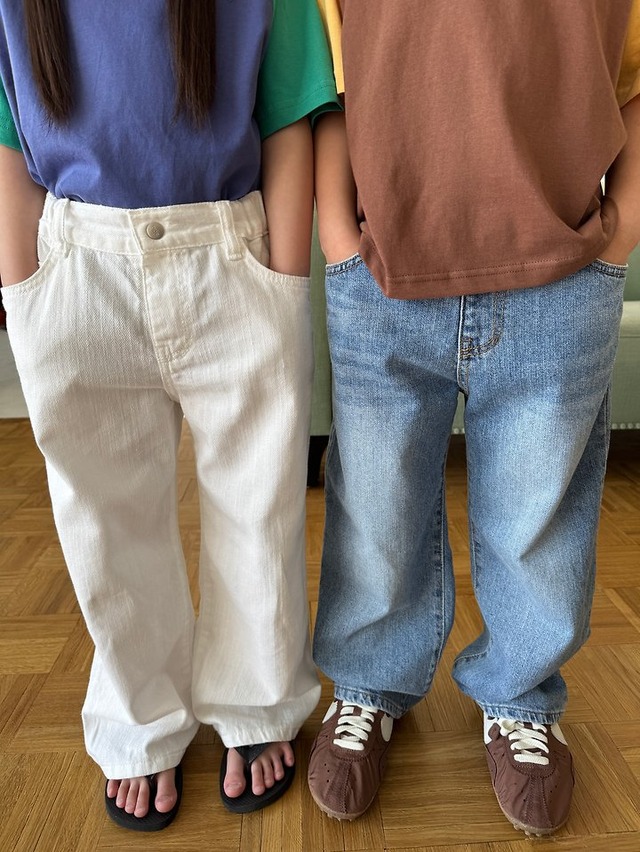 【取寄】our｜classic wide denim pants｜クラシックワイドデニムパンツ｜S-JXL｜kids&jr｜26 summer