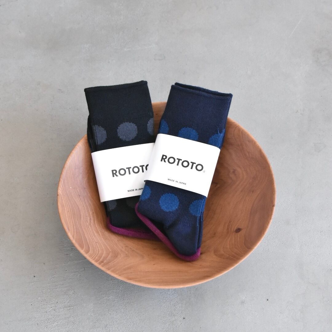ROTOTO | PORTHOLE DOT SOCKS ポートホール ドット 水玉 靴下