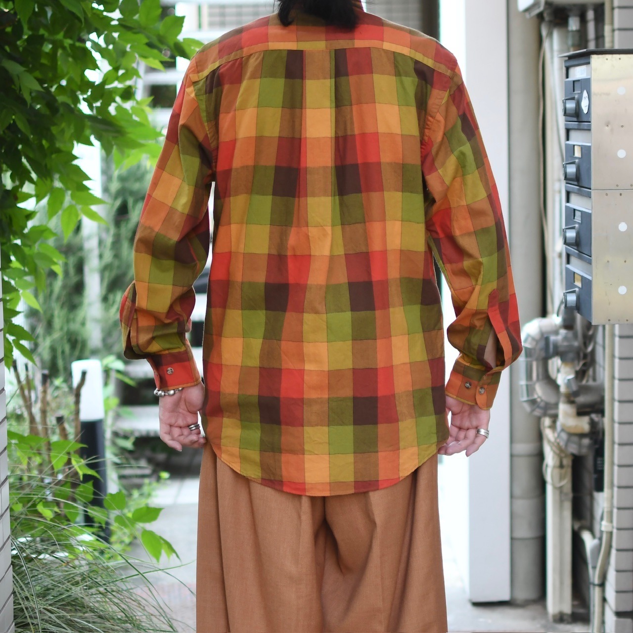 ORVIS block check button down shirt