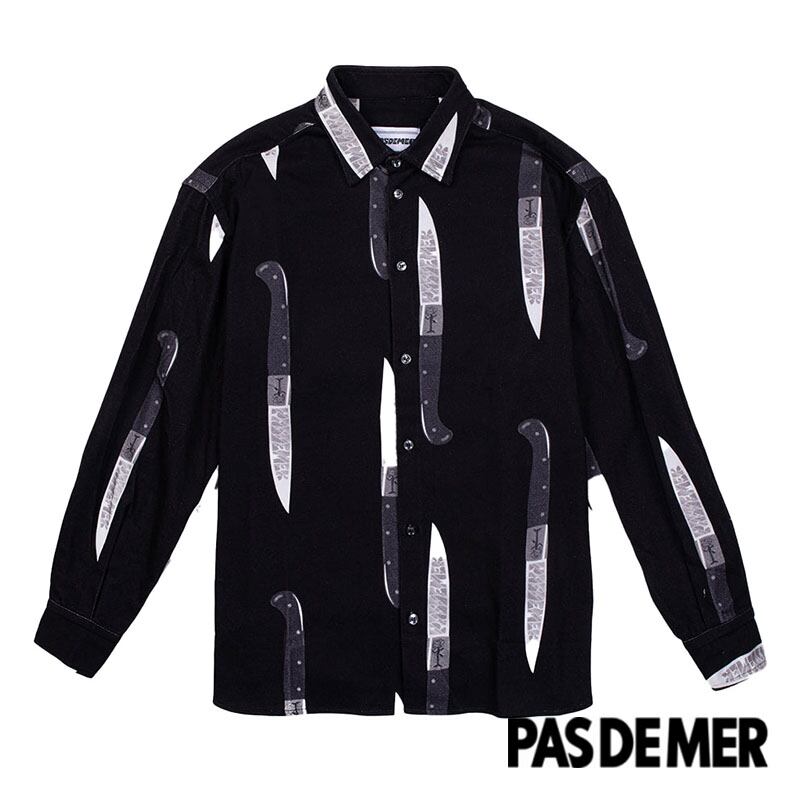 【PAS DE MER/パドゥメ】KNIVES SHIRT 長袖シャツ / OLD BLACK ブラック | AnKnOWn LAB powered  by BASE