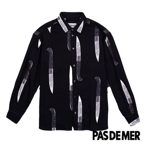 【PAS DE MER/パドゥメ】KNIVES SHIRT 長袖シャツ / OLD BLACK ブラック