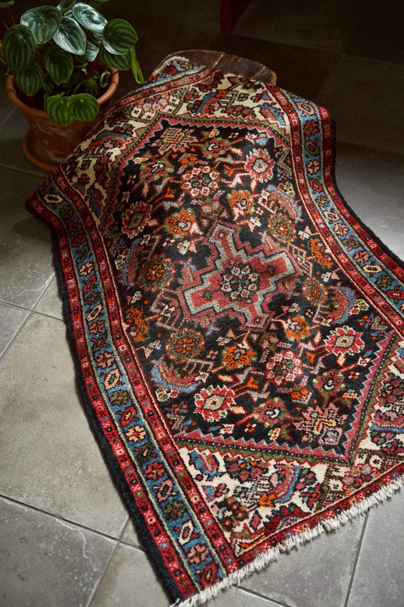 1707-Vintage Persian Malayer rug