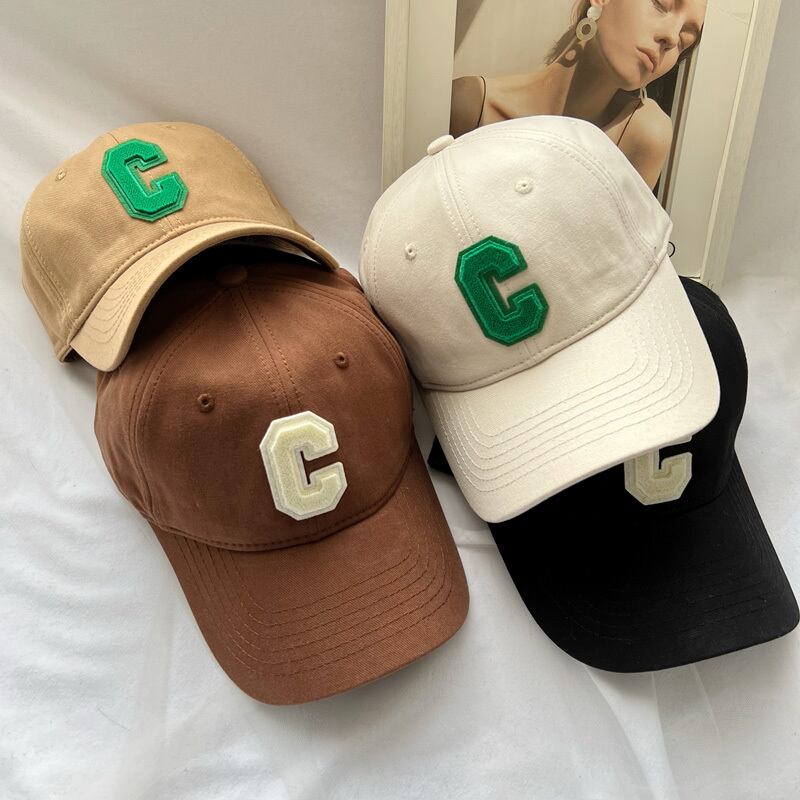 キャップ ハット 帽子 イニシャル ベースボールキャップ コットン シンプル カジュアル アメカジ 韓国ファッション 4color Luluca 韓国トレンドファッションluluca ルルカ