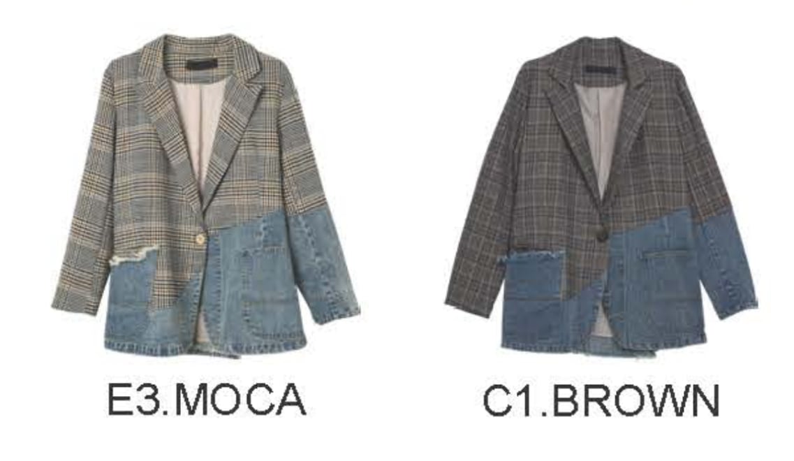 denimドッキングcheckテーラードjacket MRB 107 JAC micalle micalle