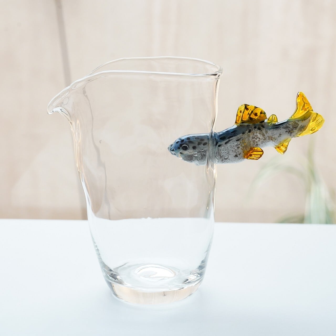 竹川久仁子】耐熱ガラス びわます片口 T-21 | ろにせら ギャラリーと