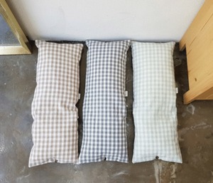 予約【DOUBLE COMMA】Cotton Check Cushion《3Color》