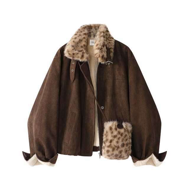 全3色/Leopard collar suede blouson　M1520