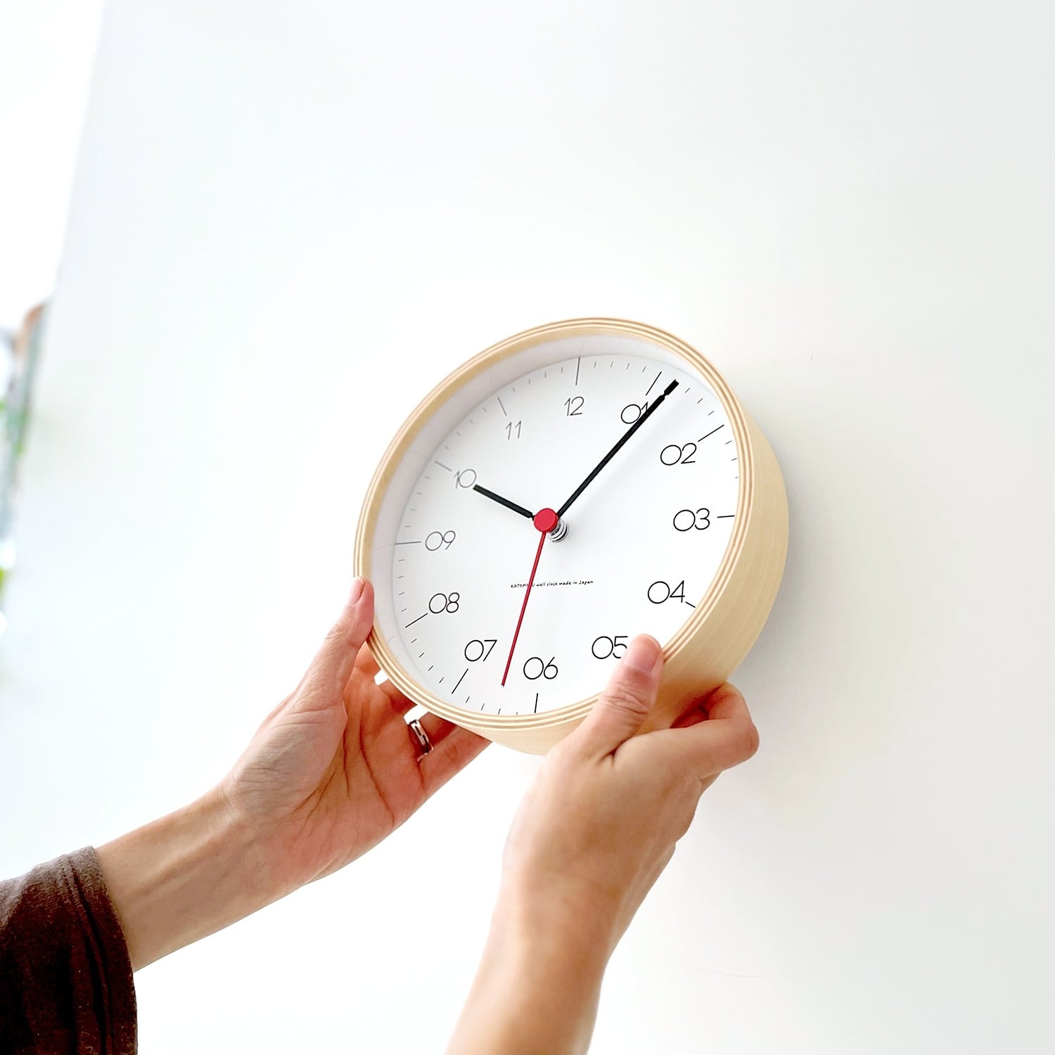 KATOMOKU plywood clock 24 S-size ナチュラル km-151NAS 掛け時計 SKP
