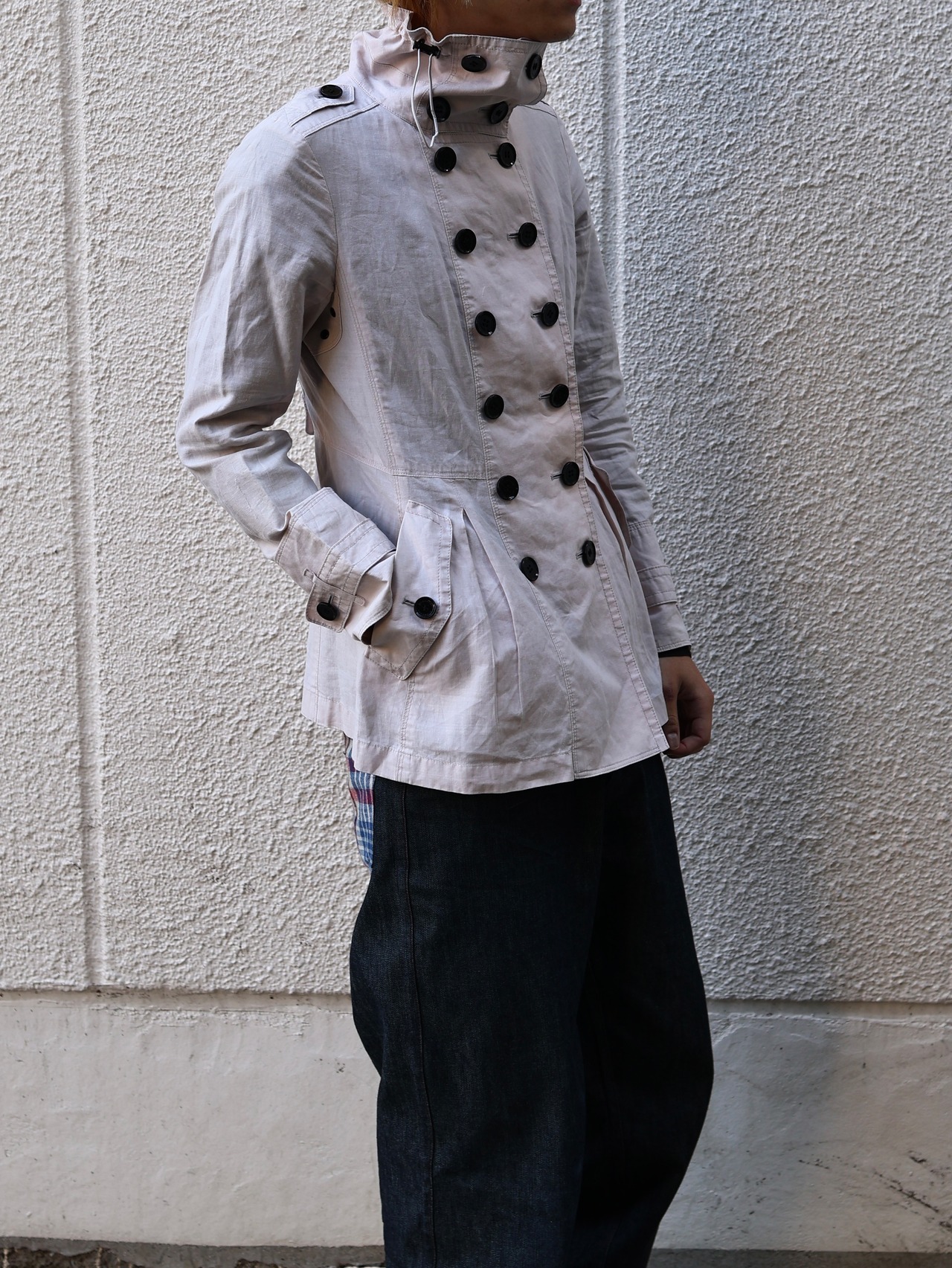 【burberry】multi button high neck jacket