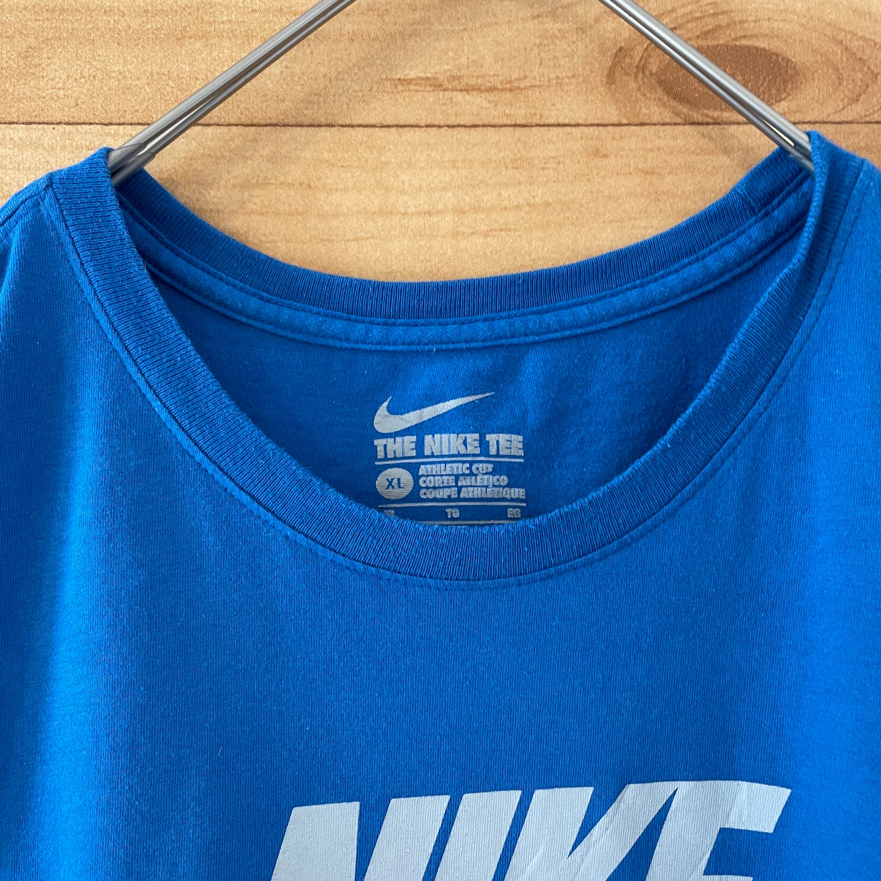 NIKE】ロゴ プリント Tシャツ ブルー 難あり ナイキ XL us古着