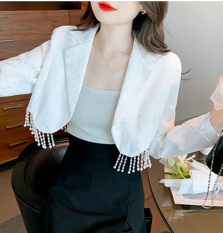 アウター ジャケット シャンパー ショート ショート丈 袖あり 長袖 V