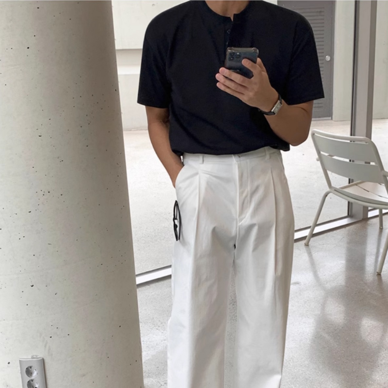 ヘンリーネックTシャツ　0602