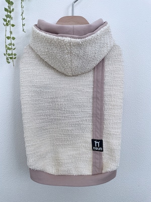 ジャージーツイード・パーカー〈WHITE＆PINK〉