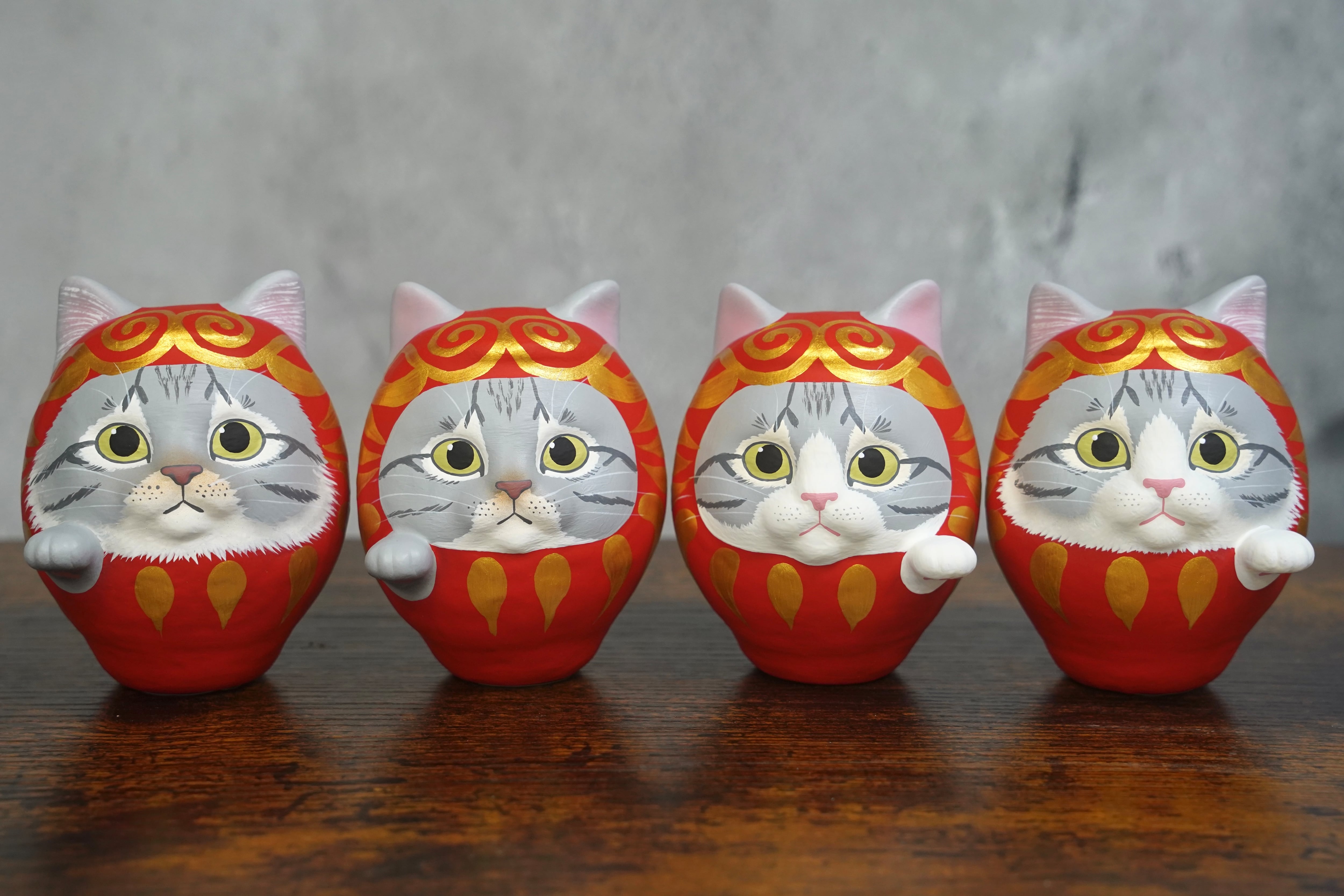 猫だるま【サバトラ】右手 | だるま屋 るもん