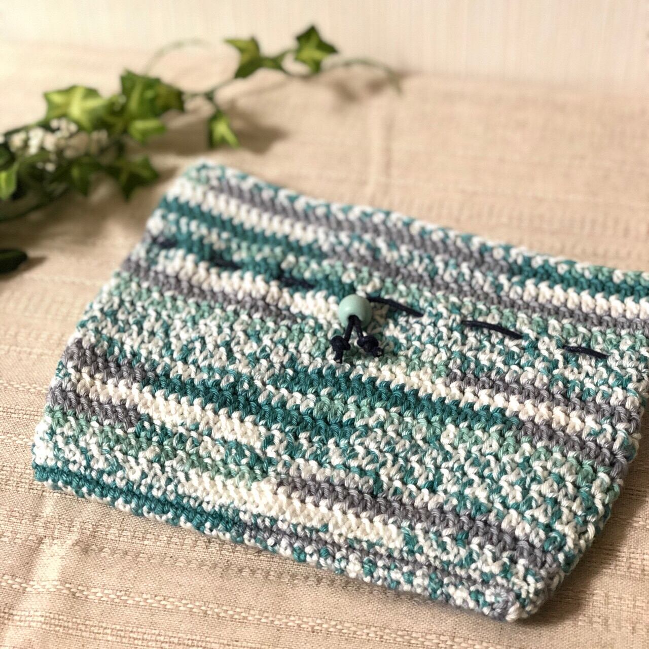 巾着ポーチ グリーン系 | Pocket Crochet ❃ポケットクロッシェ