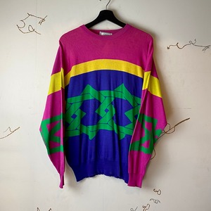 versace geometric pattern knit sweater 