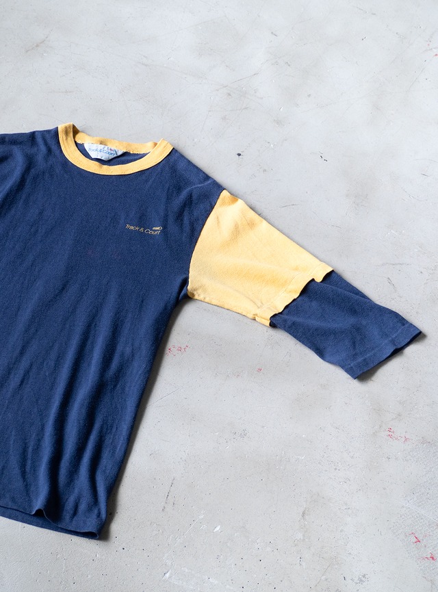 "Track & Court" 1980s Bicolor quarter sleeve tee