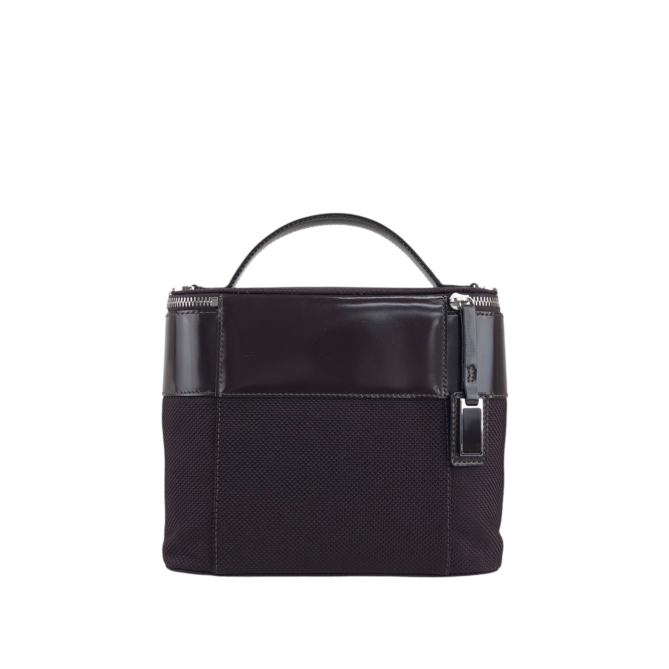 CELINE セリーヌ ショルダーバッグ ブラウン ロゴ ナイロン バニティ