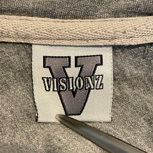 【VISIONZ】XXXL オーバーサイズ ゆるだぼ ジップアップ ワンポイント アメリカ古着