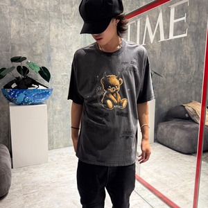 【DOMREBEL】SNAP SKETCH - T-SHIRT FADED BLACK  FW26