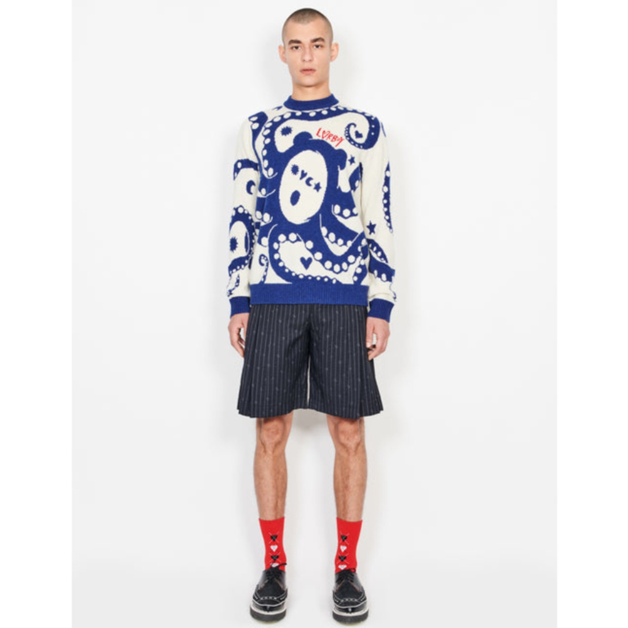 【CHARLES JEFFREY LOVERBOY】LOVERBOY LOGO JUMPER(WHITE/BLUE) - 6