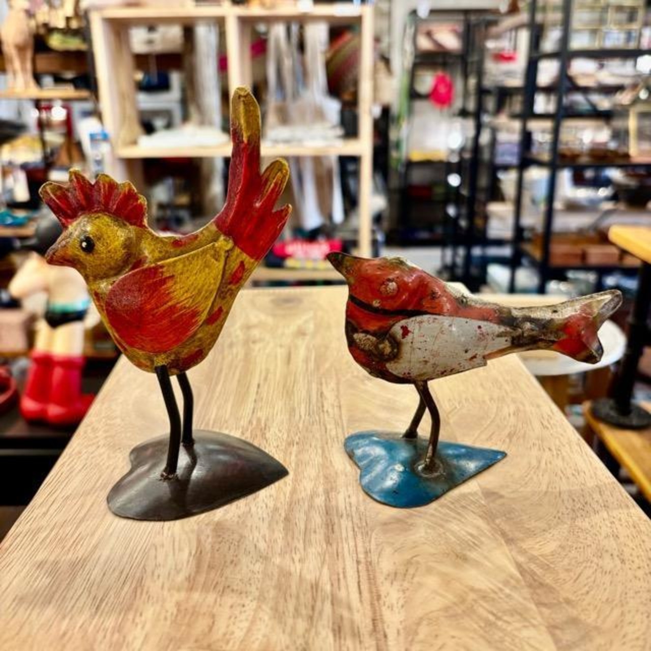 India Brocanto Iron Bird 2Type インド ブロカントアイアンバード 2種 置物 鳥 バード 雑貨 古道具 鉄製 アンティーク