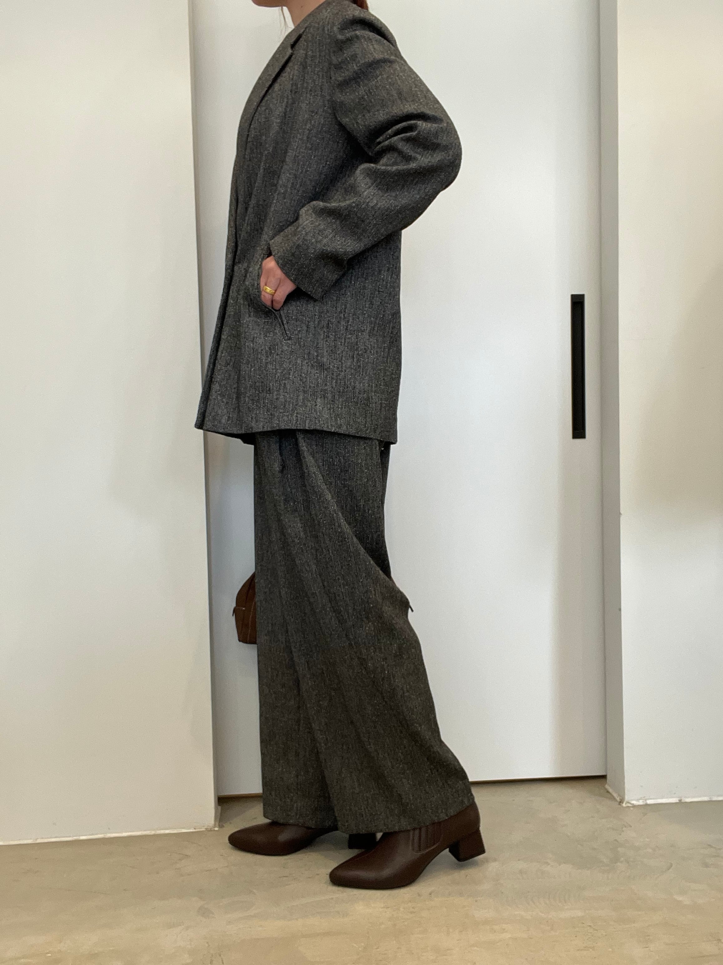 【PASSIONE】セットアップ可 杢ツイード調ウール混ジャケット 536414