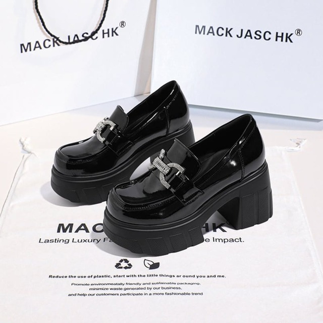 patent-like bit decoration platform loafer m0106