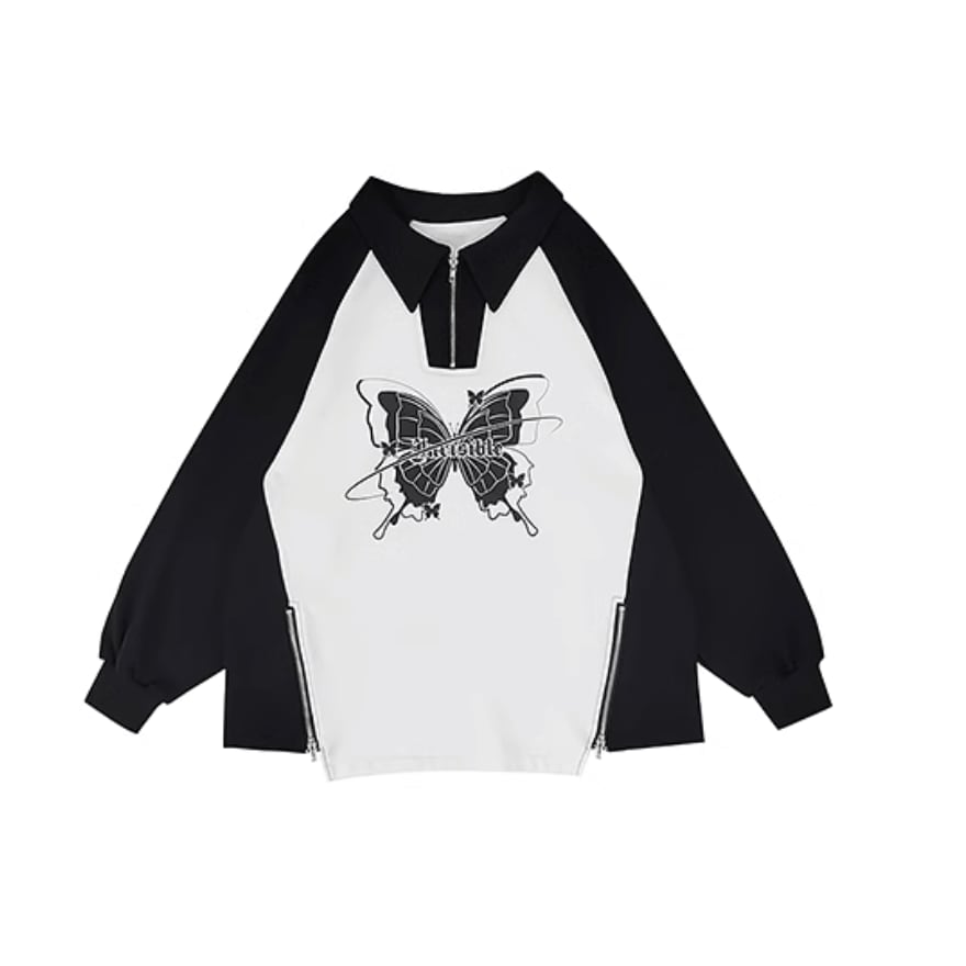 サブカル 服 地雷系 通販 ロリィタ Catwish スエット butterfly ZIPアップ クール JKファッション バンギャ