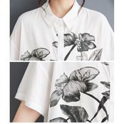 ボタニカルプリント ビッグシルエット シャツ  30068