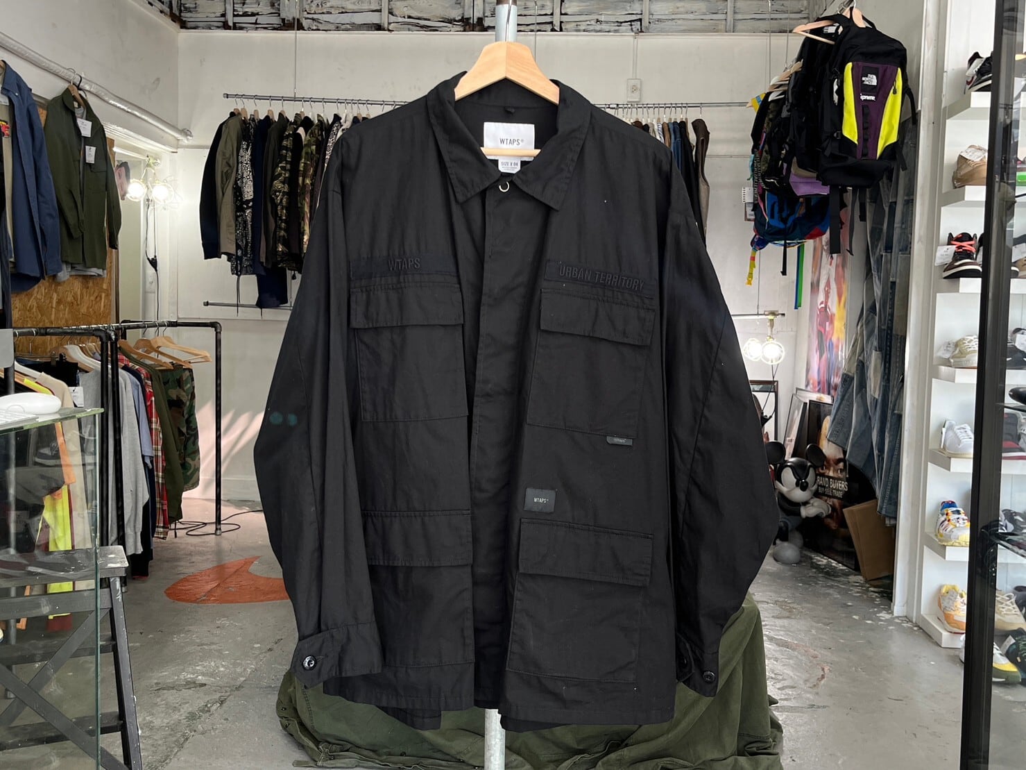 WTAPS JUNGLE 02 LS SHIRT COTTON POPLIN BLACK 04 221WVDT-SHM03 
