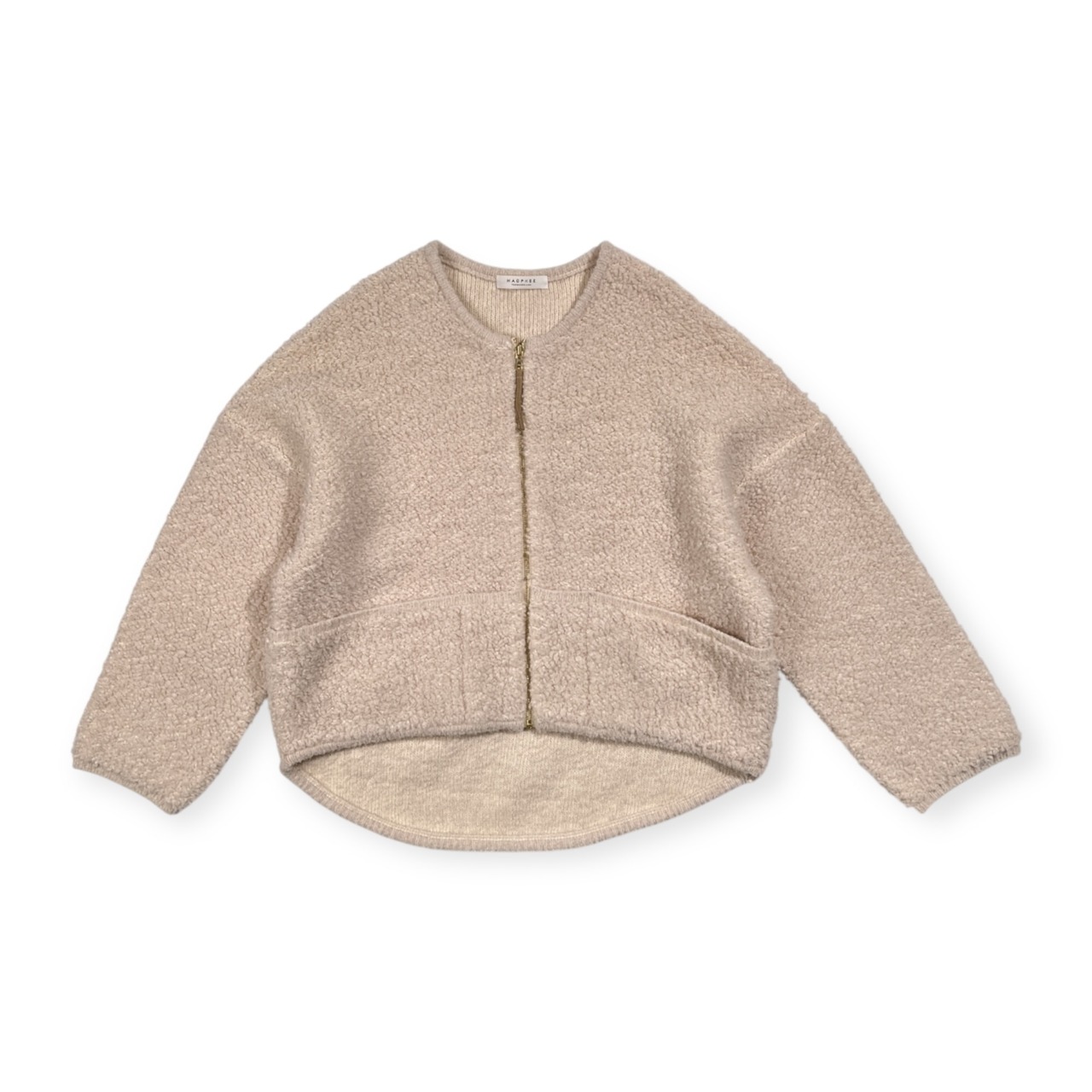 MACPHEE マカフィー トゥモローランド ボア フリース系 ニット ジップ ジャケット サイズ S /レディース/アイボリー系