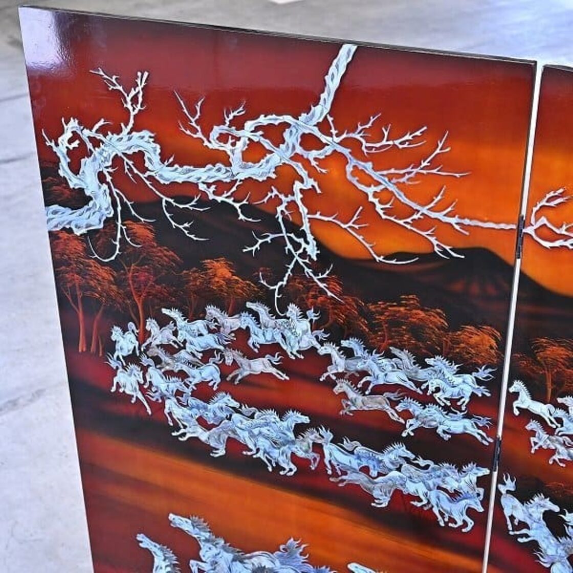 パーテーション 貝象嵌細工 超美品 見せびらかし 半額に