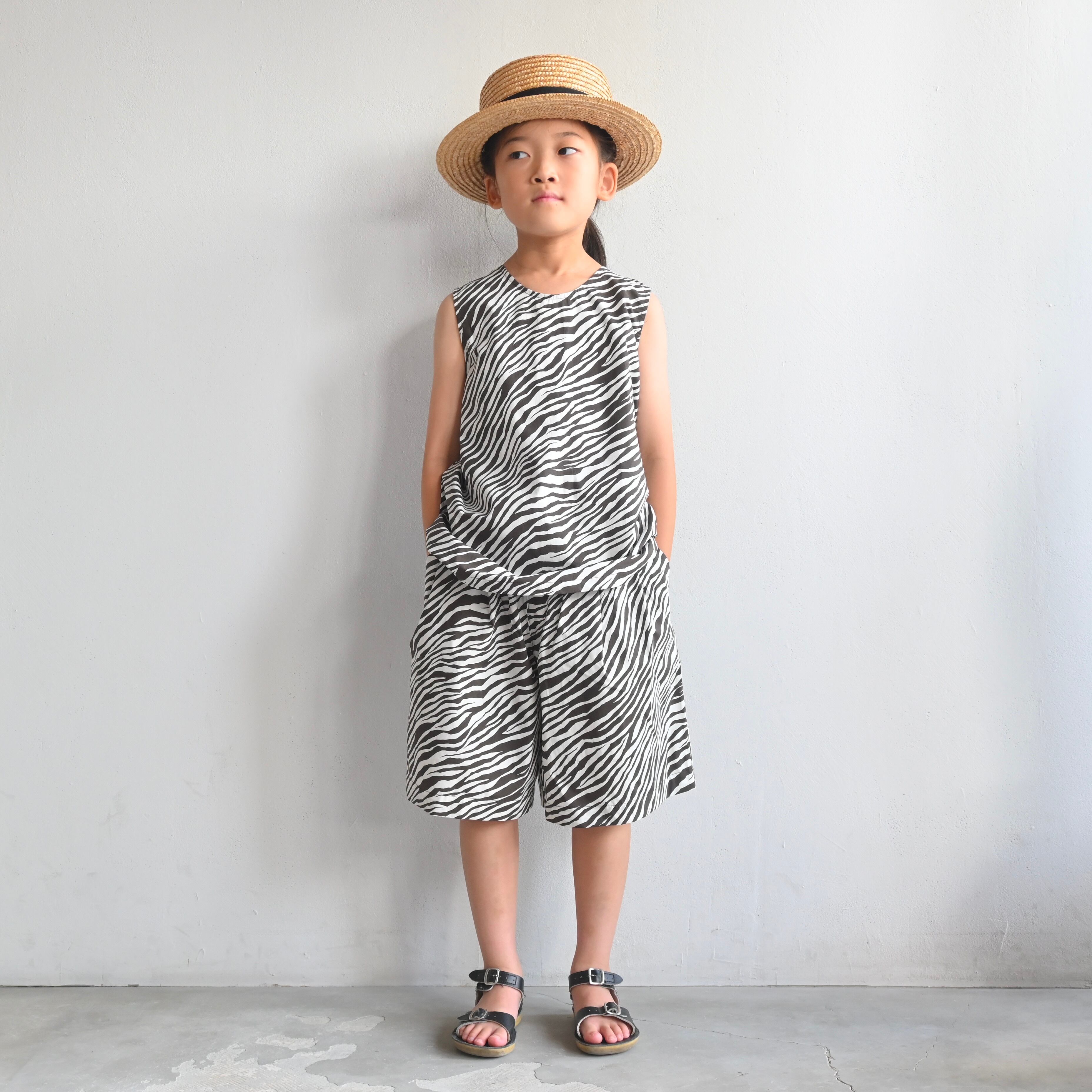 《eLfinFolk 2025SS》Zebra Wide Shorts / faded black / 140cm