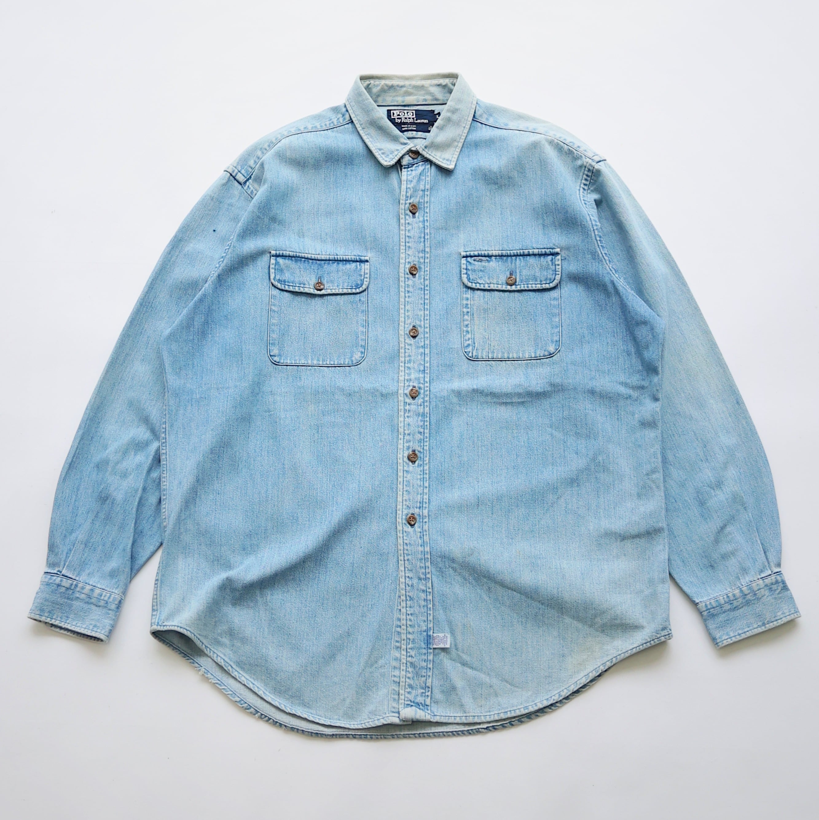 POLO RALPH LAUREN REGISTERED STATE SPORTSMAN LICENSE DENIM SHIRT