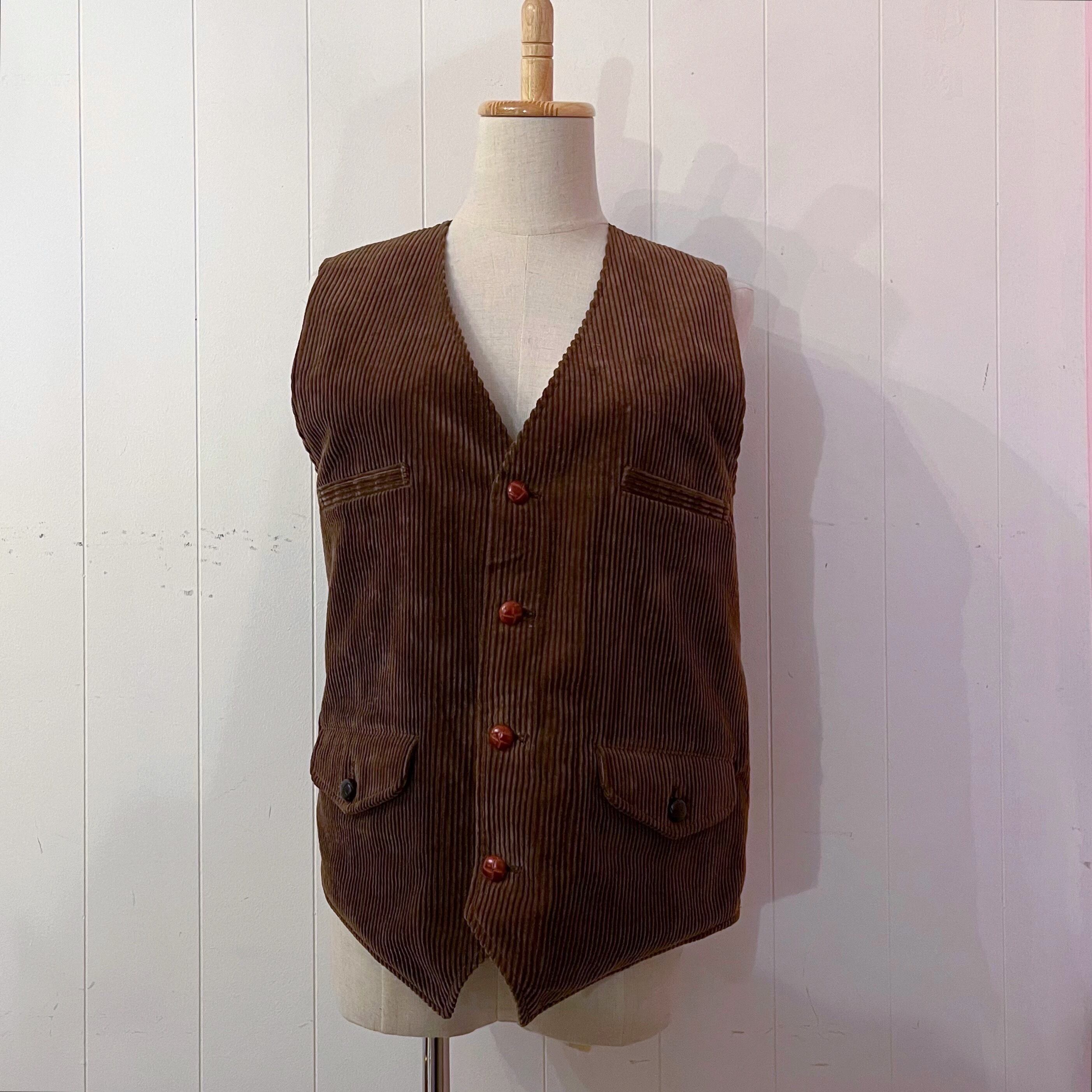 brown corduroy paisley liner vest
