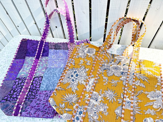 《Botanical Bags ⑧》Purple patchwork（ファスナータイプ）